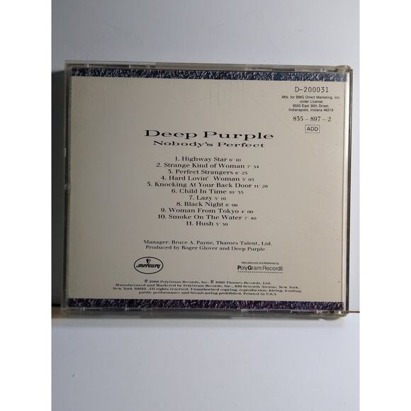 Deep Purple - Nobody's Perfect CD 1988 Mercury Rock PolyGram - Picture 3 of 3